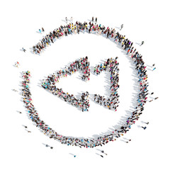 people in the shape of a button play.