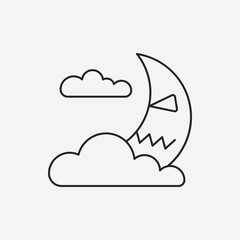 Halloween moon line icon