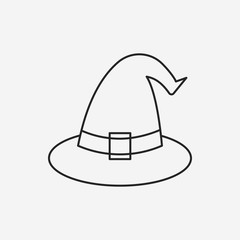 halloween witch hat line icon
