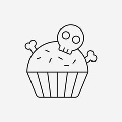 halloween cupcake line icon