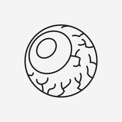halloween eyeballs line icon