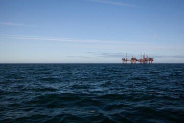 Oil platform at day
