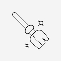 witch broom line icon