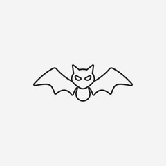 halloween bat line icon
