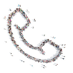 people in the shape of a handset.