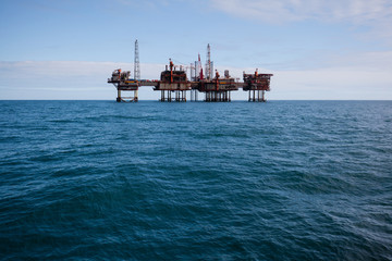 Oil platform at day