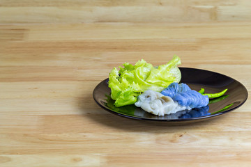 Steamed rice-skin dumplings, Thai dessert