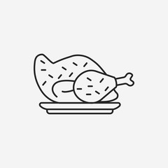 chicken line icon