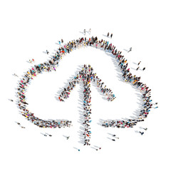 people in the shape of clouds.