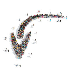 People in the form of arrows.