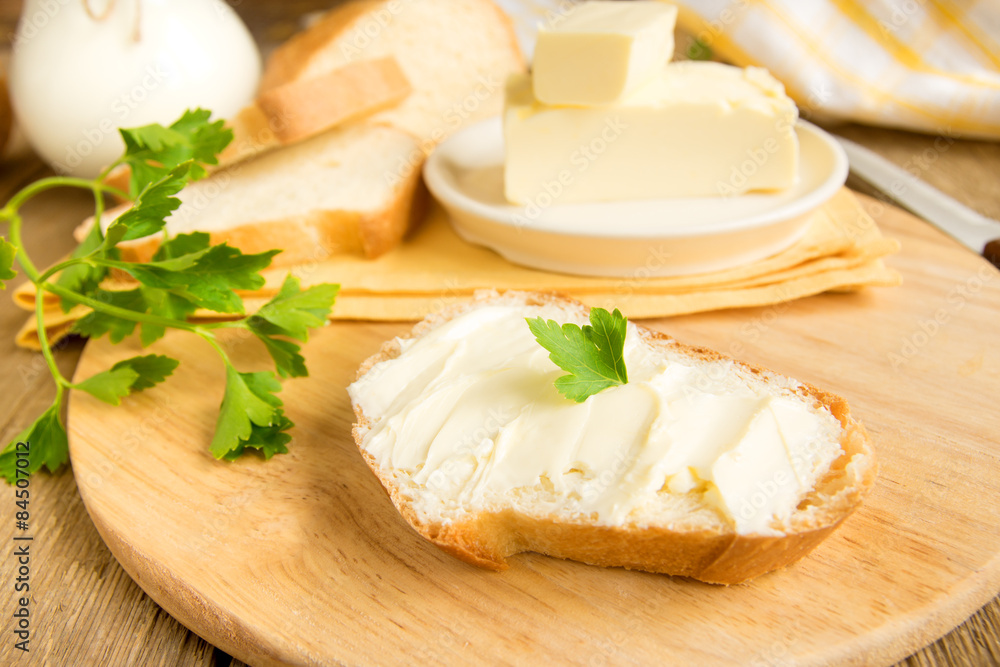 Wall mural butter and bread