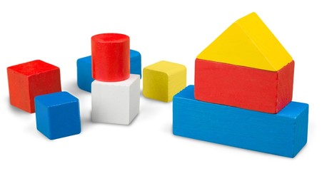 Close-up, building blocks, wood.