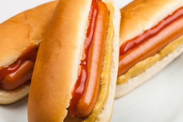 Hot Dog, Ketchup, Bun.