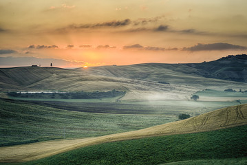 Sunrise over the Crete Senesi