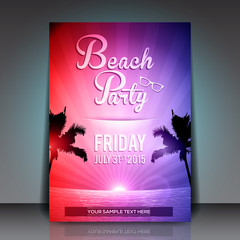 Summer Beach Party Flyer - Vector Design