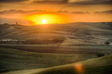 Sunrise over the Crete Senesi