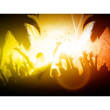 Party People on Beach | Vector Background - EPS10 Editable Design