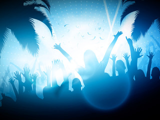 Party People on Beach | Vector Background - EPS10 Editable Design