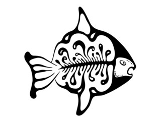 black fish in the native style, vector