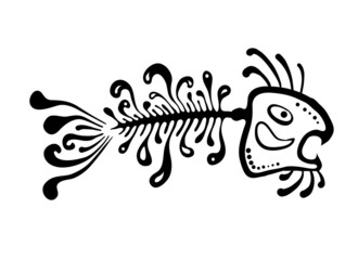 black fish bone, vector illustration