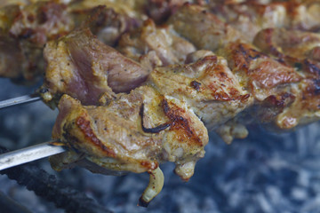 shish kebab on skewers 