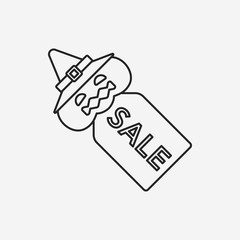 halloween sale tag line icon