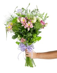 Flower, Human Hand, Bouquet.