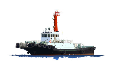 Obraz premium タグボート（赤黒）