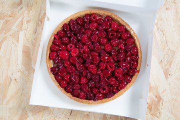 Spring or summer dessert raspberry galette  French tart