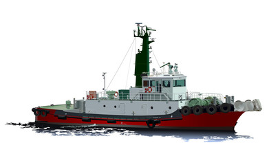 Obraz premium タグボート（緑赤）