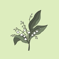lilies of the valley vector pattern