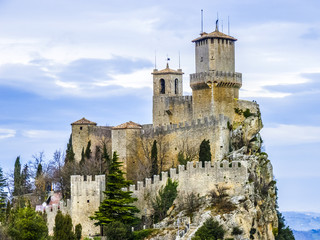 Castle of San Marino on the hill