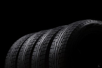 Tire, Four Objects, Backgrounds.