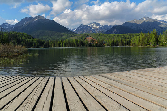 beautiful lake in Slovakia Tatra Mountains -Strbske Lake © chrupka