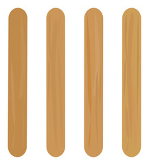 wooden ice lolly sticks, vector illustration, summer season