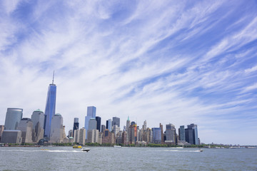 Obraz premium ジャージーシティよりロアーマンハッタン近代ビル群