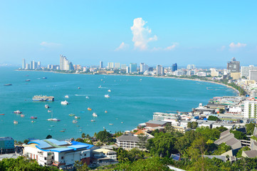Pattaya Beach,Thailand,View from the top.