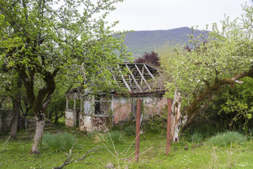 destroyed house in Abkhazia