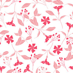 Fototapeta premium Summer floral seamless vector pattern