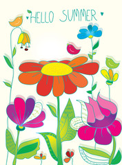 beautiful floral summer background