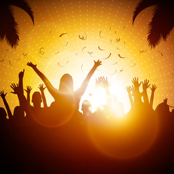 Party People | Beach Party Vector Background | EPS10 Editable Design