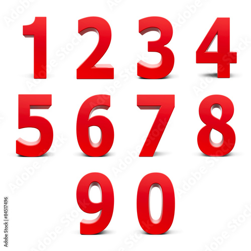 "Red numbers set" photo libre de droits sur la banque d'images Fotolia ...