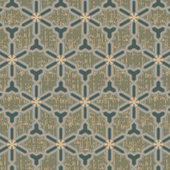 Seamless oriental pattern with grunge
