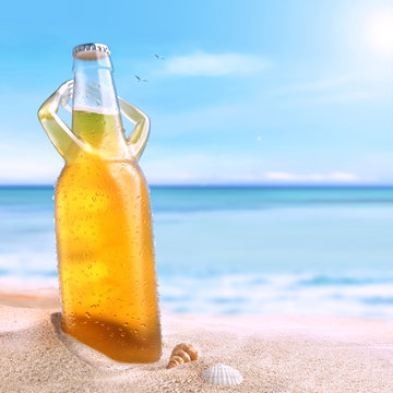 cold beer enjoying a sun
