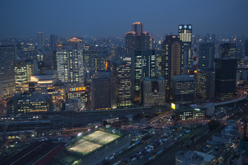 Fototapeta na wymiar Osaka Blue Hour