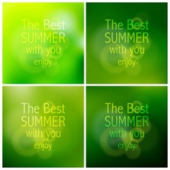 set of summer vector background