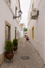 Fototapeta na wymiar View of the typical streets of the Sao Bras de Alportel village, Portugal.