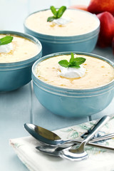 CHILLED PEACH SOUP WITH VANILLA SOUR CREAM