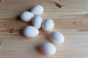 group of white eggs