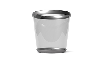 elegant glass trash can.front view